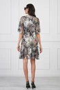 Rochie Viada kaki cu imprimeuri si accesoriu