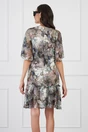 Rochie Viada kaki cu imprimeuri si accesoriu