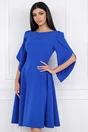 Rochie albastra cu maneci evazate
