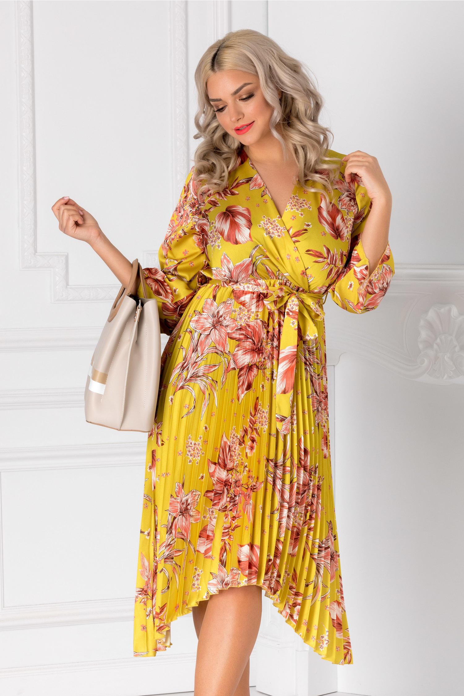 Rochie Alexandra gabena cu imprimeu floral