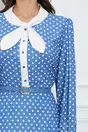 Rochie Alexia albastra cu buline si curea