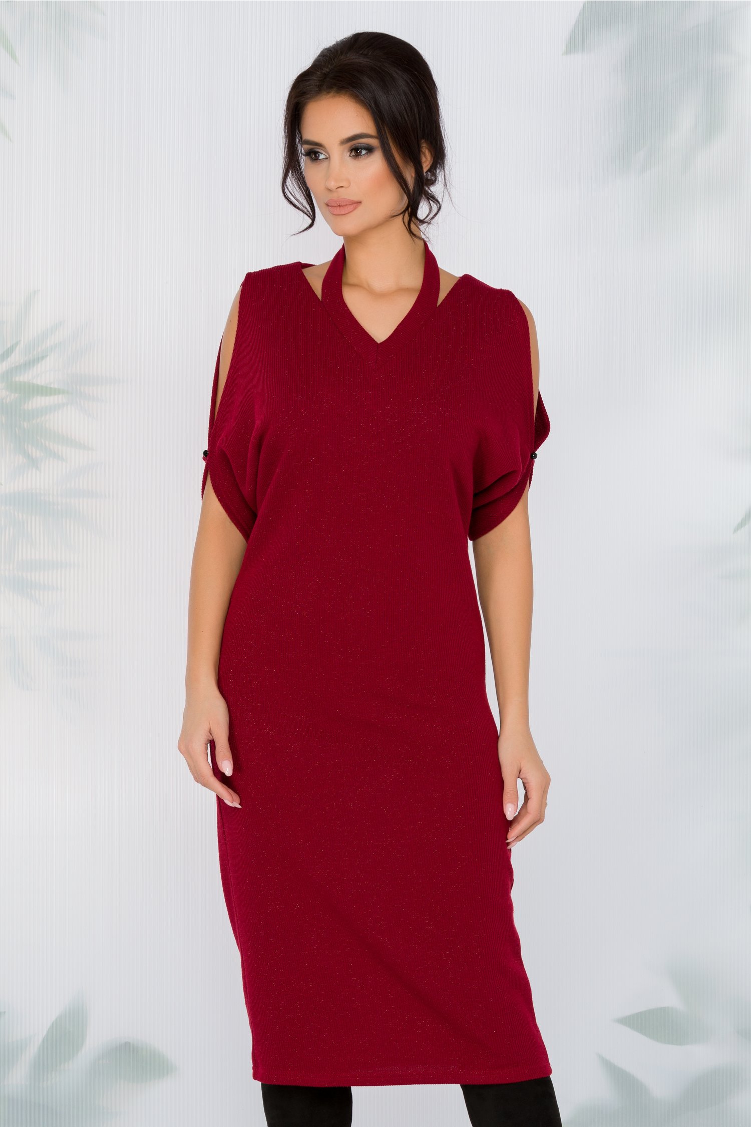 Rochie alma bordo cu sclipici