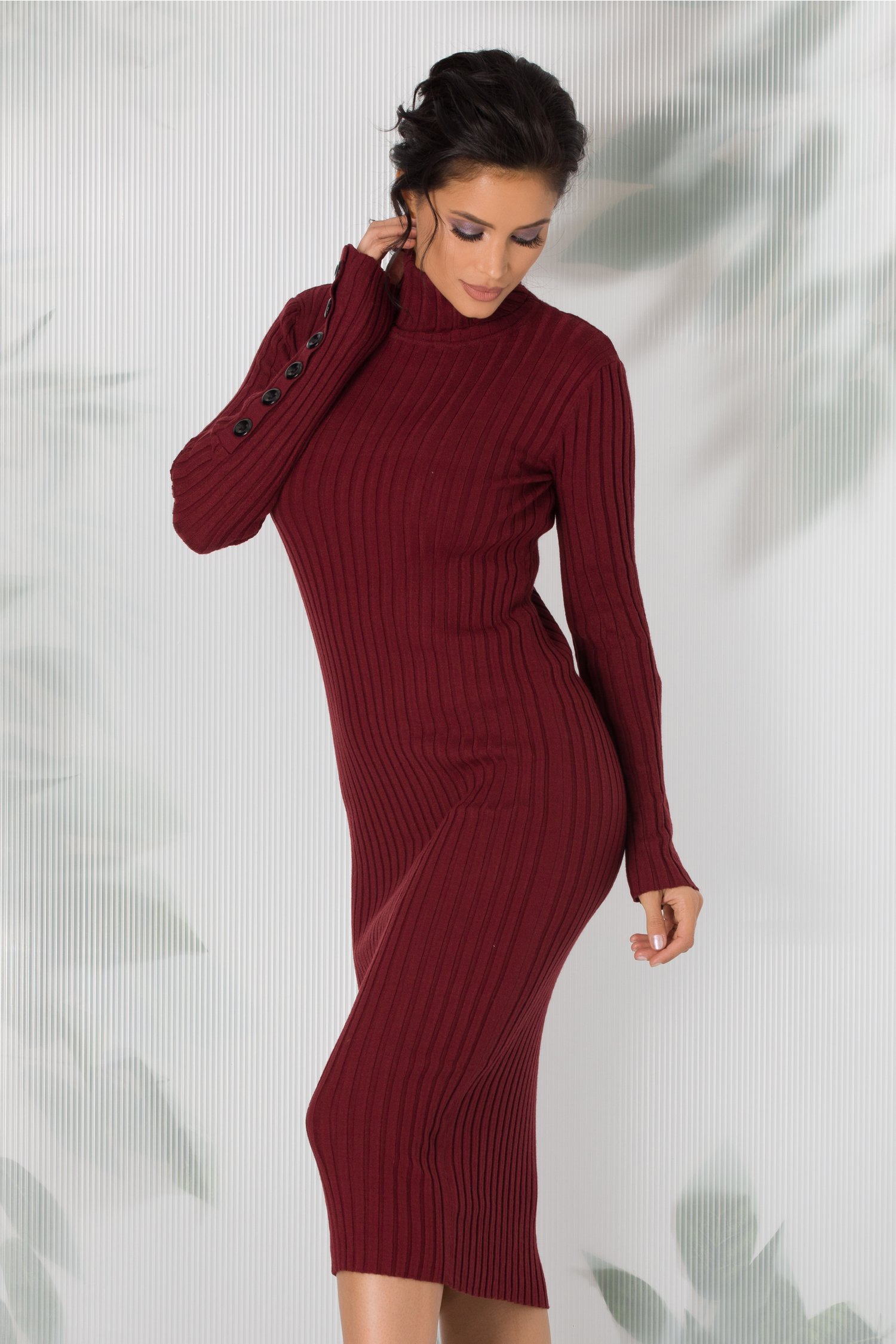 Rochie Amabelle bordo tricotata