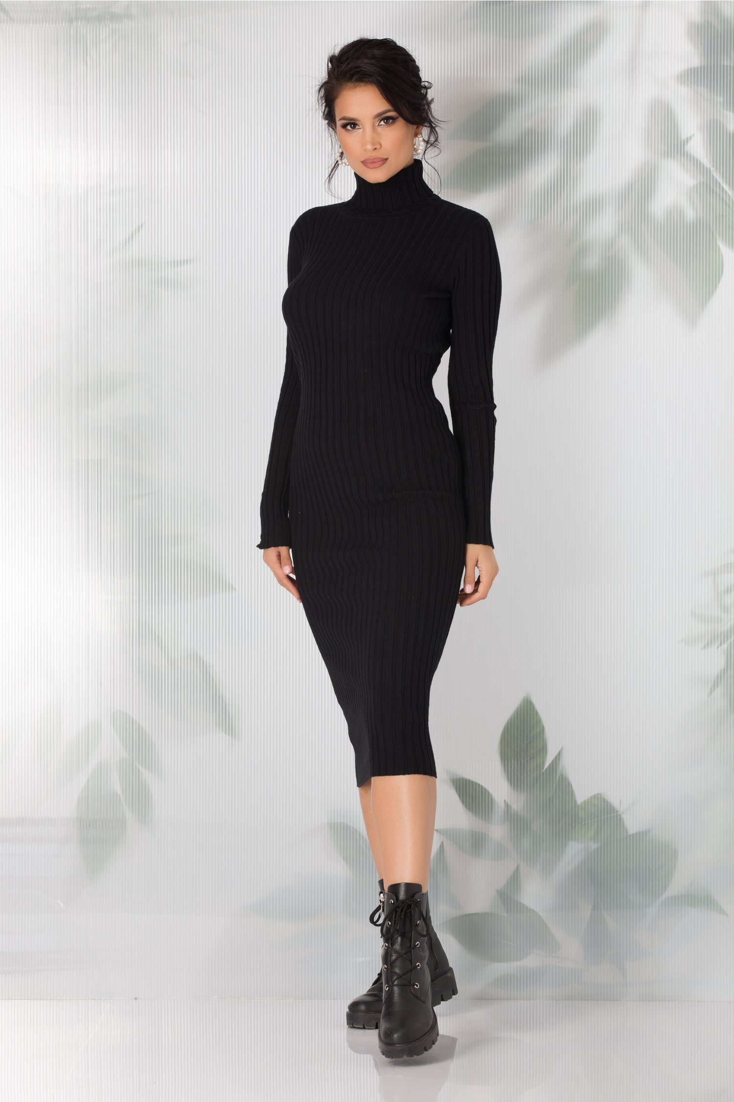 Rochie Amabelle neagra tricotata