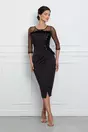 Rochie Anemona neagra cu fulgi si perlute