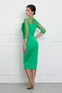 Rochie Anemona verde cu fulgi si perlute