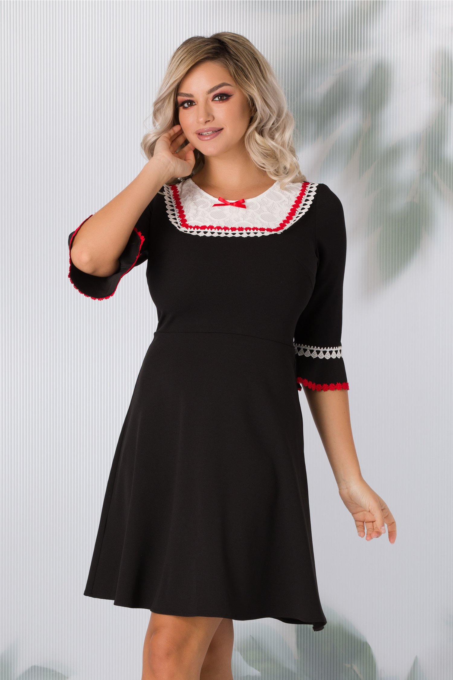 Rochie barbara neagra cu detalii din dantela