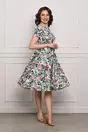 Rochie Bianca alba cu imprimeuri florale mov