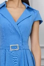 Rochie bleu cu catarama stralucitoare in talie