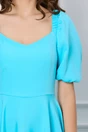 Rochie bleu cu elastic la umeri
