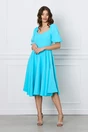 Rochie bleu cu elastic la umeri