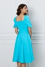 Rochie bleu cu elastic la umeri