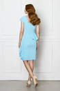 Rochie bleu cu peplum si volan pe fusta