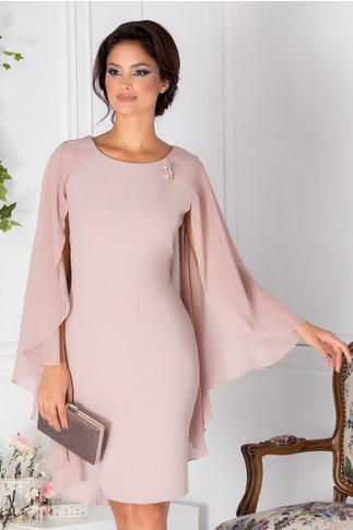 Rochie Midi Bordo De Ocazie Cu Spatele Cu Voal Transparent