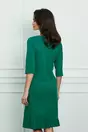 Rochie Daniela verde cu pliuri la baza