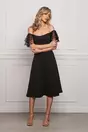 Rochie Daria neagra cu maneci din tull cu buline