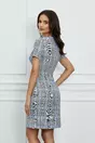 Rochie Dariana bleu tip sacou cu imprimeu pepit