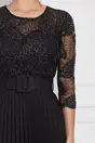 Rochie Dariana neagra cu glitter la bust si fusta plisata