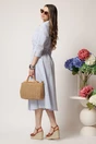 Rochie de zi tip camasa din bumbac gri cu cordon in talie