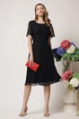 Rochie de zi vaporaosa din voal neagra cu maneci scurte