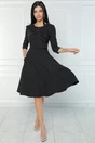 Rochie din stofa neagra cu funda maxi pe bust