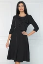 Rochie din stofa neagra cu funda maxi pe bust