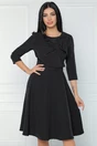 Rochie din stofa neagra cu funda maxi pe bust