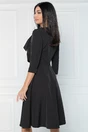 Rochie din stofa neagra cu funda maxi pe bust