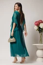 Rochie de ocazie din voal verde cu decolteu- Moze, 2, dyfashion.ro