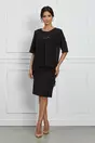 Rochie Dora neagra cu aplicatie la bust