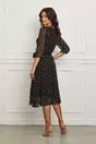 Rochie Dora neagra cu stelute albe si cordon in talie