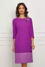 Rochie Dorina mov cu aplicatie florala