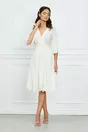 Rochie Dy Fashion alba cu motive florale la baza