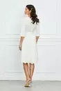 Rochie Dy Fashion alba cu motive florale la baza