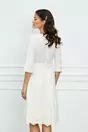 Rochie Dy Fashion alba cu motive florale la baza