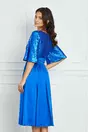 Rochie Dy Fashion albastra cu paiete la bust