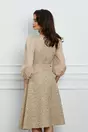 Rochie Dy Fashion bej cu buline negre tip sarafan