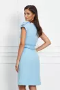 Rochie Dy Fashion bleu cu mini volanase si perlute
