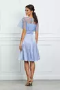 Rochie Dy Fashion bleu din satin cu broderie la bust