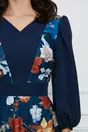 Rochie Dy Fashion bleumarin cu imprimeu floral tip sarafan