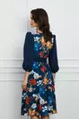 Rochie Dy Fashion bleumarin cu imprimeu floral tip sarafan