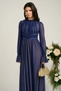 Rochie Dy Fashion bleumarin de ocazie din tull fin