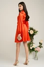 Rochie Dy Fashion corai cu buline in relief si curea in talie, 2, dyfashion.ro