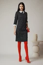 Rochie DY Fashion din stofa neagra cu buline si guler alb