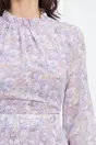 Rochie Dy Fashion din voal roz cu flori lila