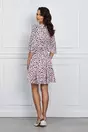 Rochie Dy Fashion din voal roz cu picatele negre