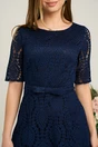 Rochie DY Fashion eleganta din dantela bleumarin cu maneci scurte