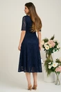 Rochie DY Fashion eleganta din dantela bleumarin cu maneci scurte