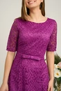 Rochie DY Fashion eleganta din dantela magenta cu maneci scurte