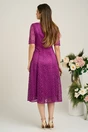 Rochie DY Fashion eleganta din dantela magenta cu maneci scurte